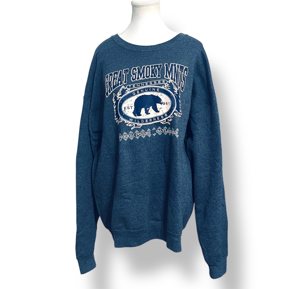 Great‎ Smoky Mountains Tennessee Sweatshirt XL Jerzees Bear Pigeon Forge - Picture 2 of 7